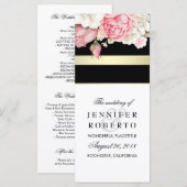 Floral Vintage Wedding Programme (Devant / Derrière)