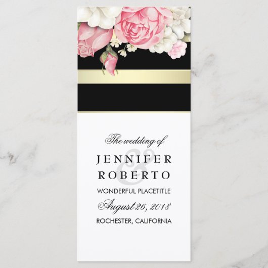 Floral Vintage Wedding Programme (Devant)