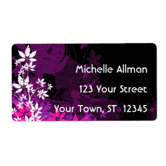 Floral violet Avery Étiquette