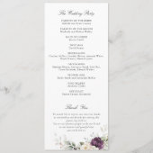 Floral violet blanc verdure Programme de mariage d (Dos)