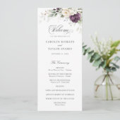 Floral violet blanc verdure Programme de mariage d (Debout devant)