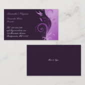 Floral violet Carte de visite (Devant / Derrière)