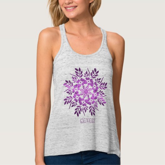 Floral violet Débardeur Mandala (Devant)