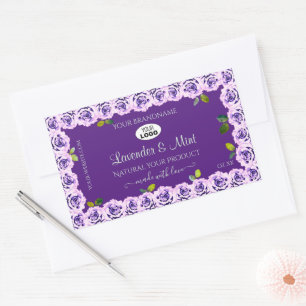 Floral violet Étiquettes de produits Blooming Rose