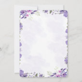 Floral violet Faire-part de mariage botanique (Dos)