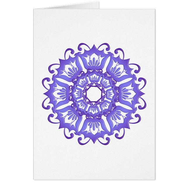 Floral violet mandala. Greeting. (Voorkant)