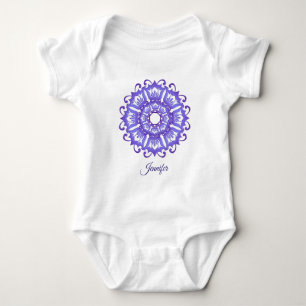 Floral violet mandala.Naam. Romper
