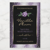 Floral violet noir produit Étiquettes Parties scin (Étiquettes simples)