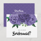 Floral Violet pourpre Soyez ma carte postale (Devant / Derrière)