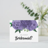 Floral Violet pourpre Soyez ma carte postale (Debout devant)