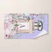 Floral Violet rose Bouteille de parfum assez (Serviette à main)