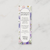 Floral violet Signet de la carte de prière commémo (Devant)