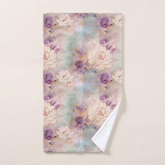 Floral violet turquoise (Serviette à main)