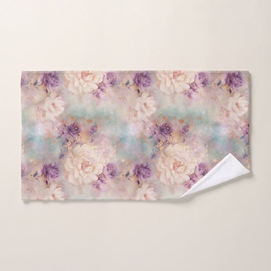 Floral violet turquoise (Serviette à main)