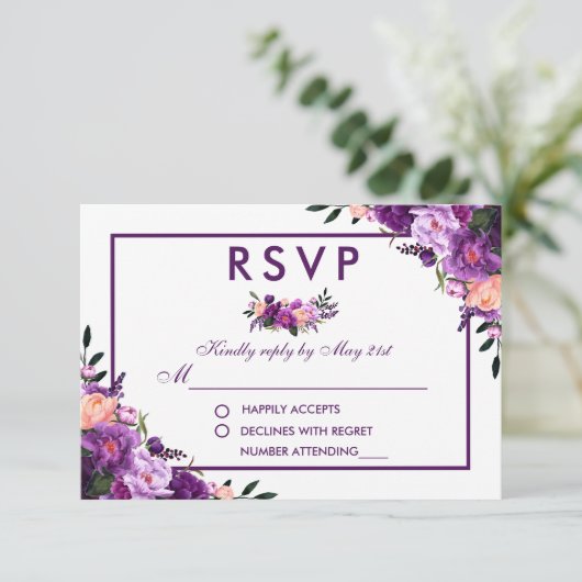 Floral violet ultra violet Mariage RSVP V (Debout devant)