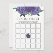 Floral Violet violet Fête des mariées Bingo Carte (Devant)