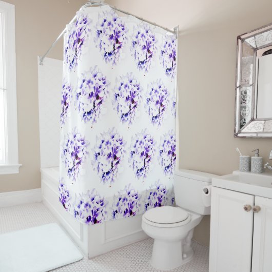 Floral Violets Shower Curtain Douchegordijn (In situ)