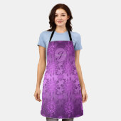 Floral  vioolpatroon apron schort (Gedragen)