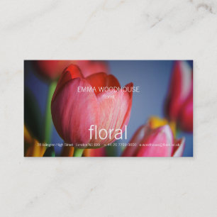Floral - Visitekaartje met rode tulpen