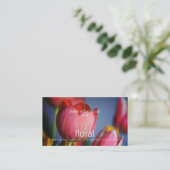 Floral - Visitekaartje met rode tulpen (Staand voorkant)
