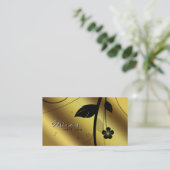 Floral Visitekaartje Metallic Gold Satin (Staand voorkant)