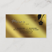 Floral Visitekaartje Metallic Gold Satin (Achterkant)