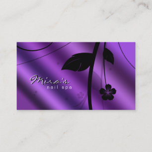 Floral Visitekaartje Metallic Paars Satin