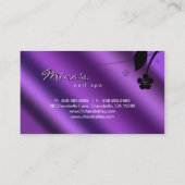 Floral Visitekaartje Metallic Paars Satin (Achterkant)