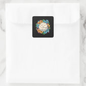 FLORAL VOLLEYBALL VIERKANTE STICKER (Tas)