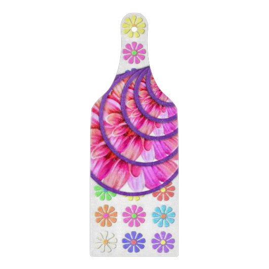 Floral voor het snijvlak van glas snijplank (Voorkant)