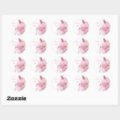 Floral Vous Manquant Pink Lily Sticker Étiquette (Feuille)