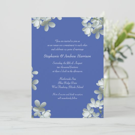 Floral Vow Renouvellement Écriture Invitation (Debout devant)