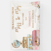 Floral Voyage Mlle À Mme Fête des mariées Bannière (Vertical)