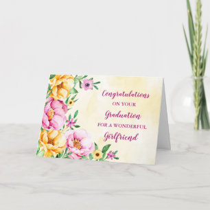 Floral Vriendin Gefeliciteerd Afstuderen Kaart