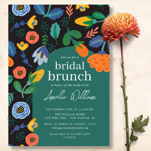 Floral Vrijgezellenfeest Brunch Uitnodiging