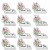 Floral Vrijgezellenfeest dank u set Sticker (Voorkant)