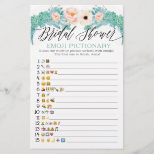 Floral Vrijgezellenfeest Emoji Pictionary Game
