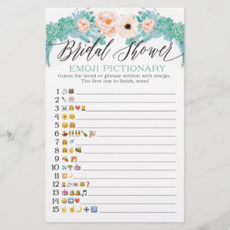 Floral Vrijgezellenfeest Emoji Pictionary Game