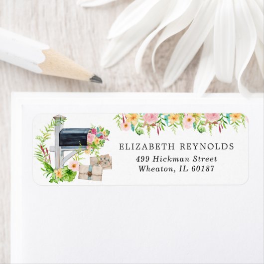 Floral Vrijgezellenfeest per post | Retouradres Etiket (Insitu)