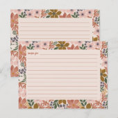 Floral Vrijgezellenfeest Recipe Kaart (Voorkant / Achterkant)