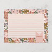 Floral Vrijgezellenfeest Recipe Kaart (Achterkant)