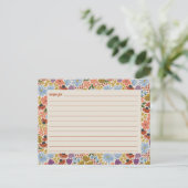 Floral Vrijgezellenfeest Recipe Kaart (Staand voorkant)