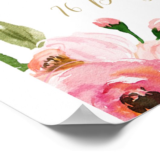 Floral Vrijgezellenfeest Welkom Sign Poster (Hoek)