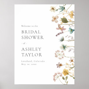 Floral Vrijgezellenfeest Welkom Sign Poster