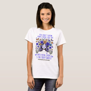 Floral Vrouwen Sterke Colon Kanker Ondersteuning T-shirt