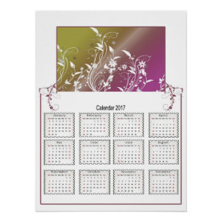 Floral Wall Calendar 2017 Poster Perfect Poster
