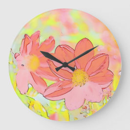 Floral Wall Clock Grote Klok