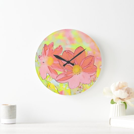 Floral Wall Clock Grote Klok (Huis)