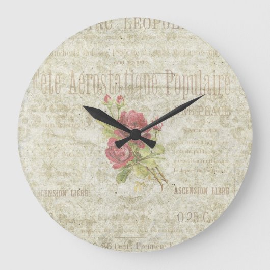  Floral Wall Clock Grote Klok (Voorkant)