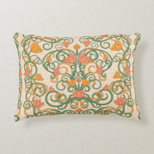 Floral wallpaper in art nouveau style, ill accent kussen